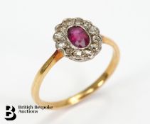 18ct Yellow Gold Ruby and Diamond Ring