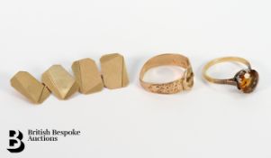 9ct Gold Ring and Cufflinks