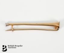 15ct Gold Hunting Horn Stick Pin
