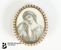 9ct Gold and Seed Pearl Brooch