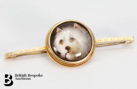 9ct Gold Pet Portrait Bar Brooch
