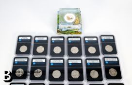 Silver Danbury Mint 50p Uncirculated 50 Pence Pieces and Winnie the Pooh Silver Proof Coin