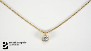 Fine Gold Solitaire Diamond Necklet