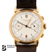 Rare 1948 18ct Gold Patek Philippe Chronograph Wrist Watch with Extract from Archives