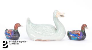 Celadon and Enamel Ducks