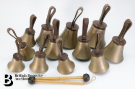 Set of Twelve Brass Hand Bells