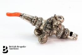 Silver and Red Coral Baby Rattle