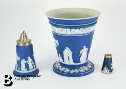 Wedgwood Blue and White Flared Vase