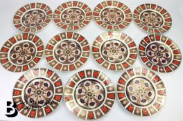 Eleven Royal Crown Derby Imari Dinner Plates and Four Luncheon Plates
