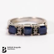 9ct White Gold Platinum, Sapphire and Diamond Ring