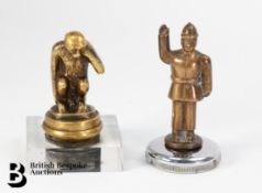 Edwardian Standing Policeman and Monkey Radiator Mascots