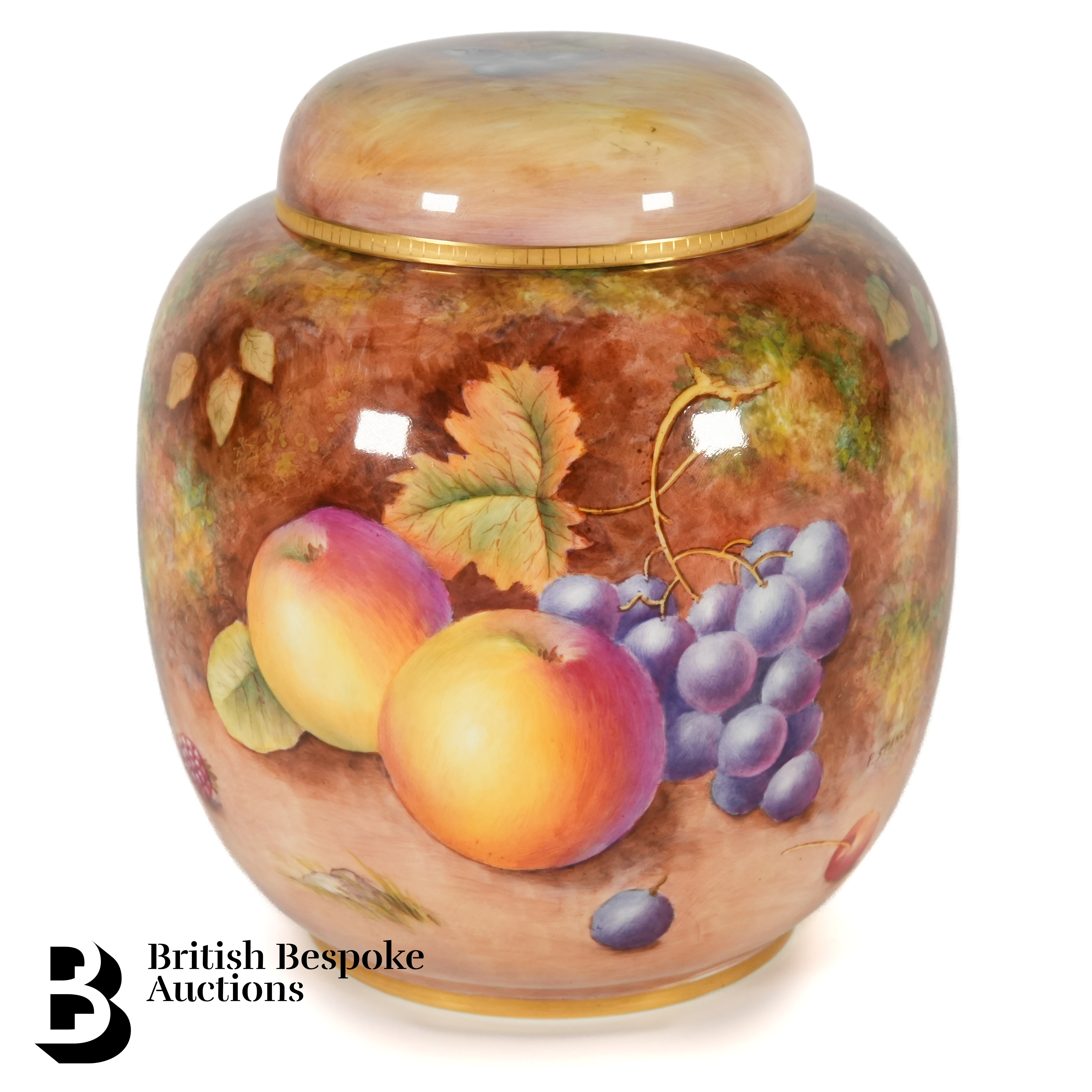 Royal Worcester Fallen Fruit Ginger Jar and Cover - Image 2 of 10