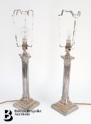 Pair of Silver Plated Table Lamps