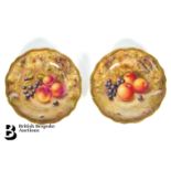 Royal Worcester Fallen Fruit Cabinet Plates
