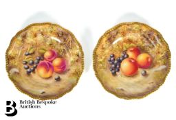 Royal Worcester Fallen Fruit Cabinet Plates