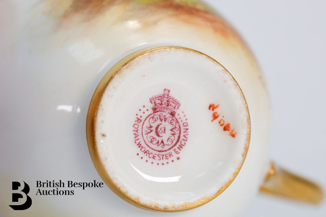 Royal Worcester Porcelain Cabinet Cups and Saucers - Image 10 of 16