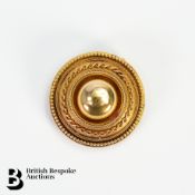 Edwardian 14ct Gold Disc Brooch