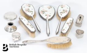 Silver and Enamel Vanity Set