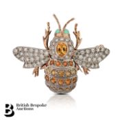 Antique Gold, Platinum and Diamond Bumble Bee Brooch