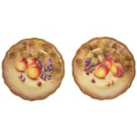 Royal Worcester Fallen Fruit Cabinet Plates