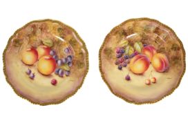 Royal Worcester Fallen Fruit Cabinet Plates