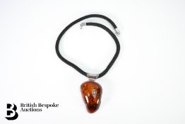 Silver Amber Pendant