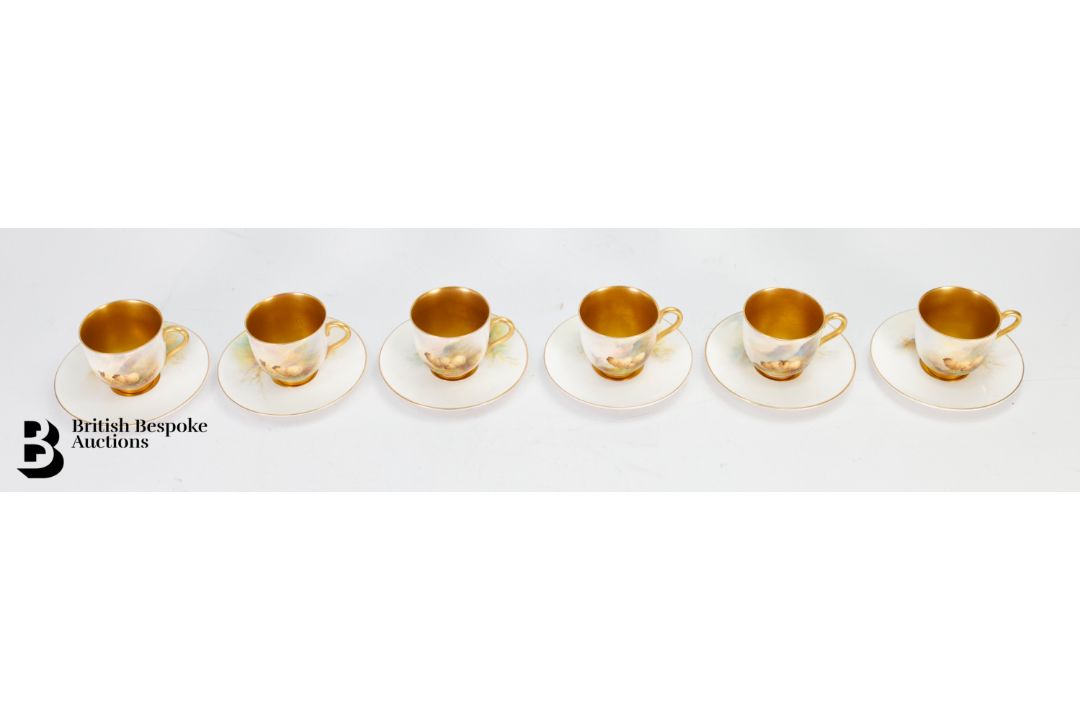 Royal Worcester Porcelain Cabinet Cups and Saucers - Image 4 of 16