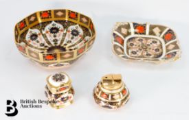 Royal Crown Derby Imari Pattern Fruit Bowl, Bonbon, Jam Jar and Lighter
