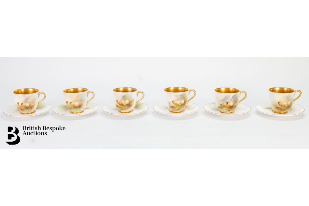 Royal Worcester Porcelain Cabinet Cups and Saucers - Image 3 of 16