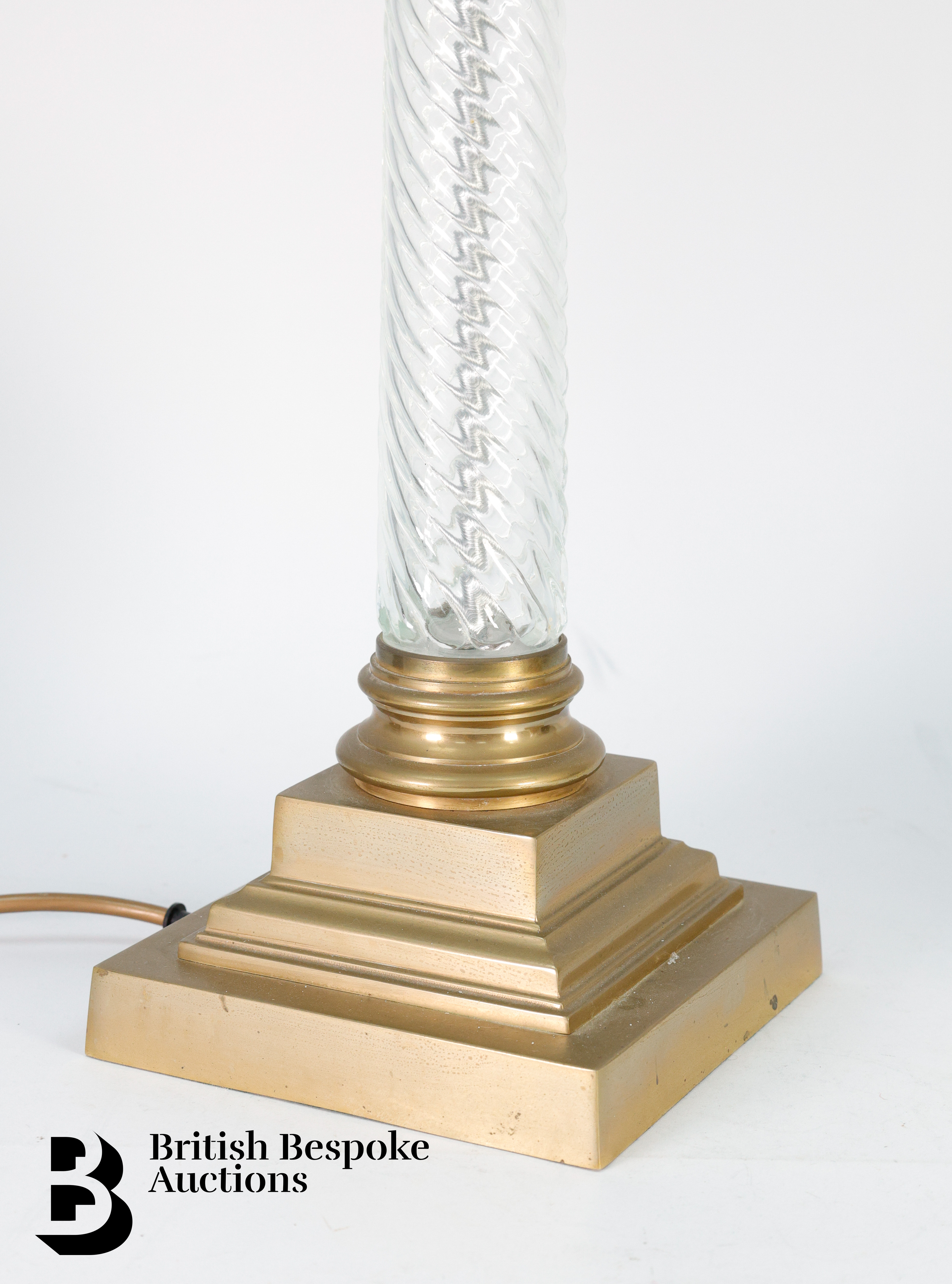 Pair of Brass and Glass Table Lamps. - Image 2 of 4