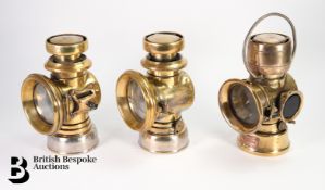 Polished Brass Pair of Edwardian Lucas Side Lamps