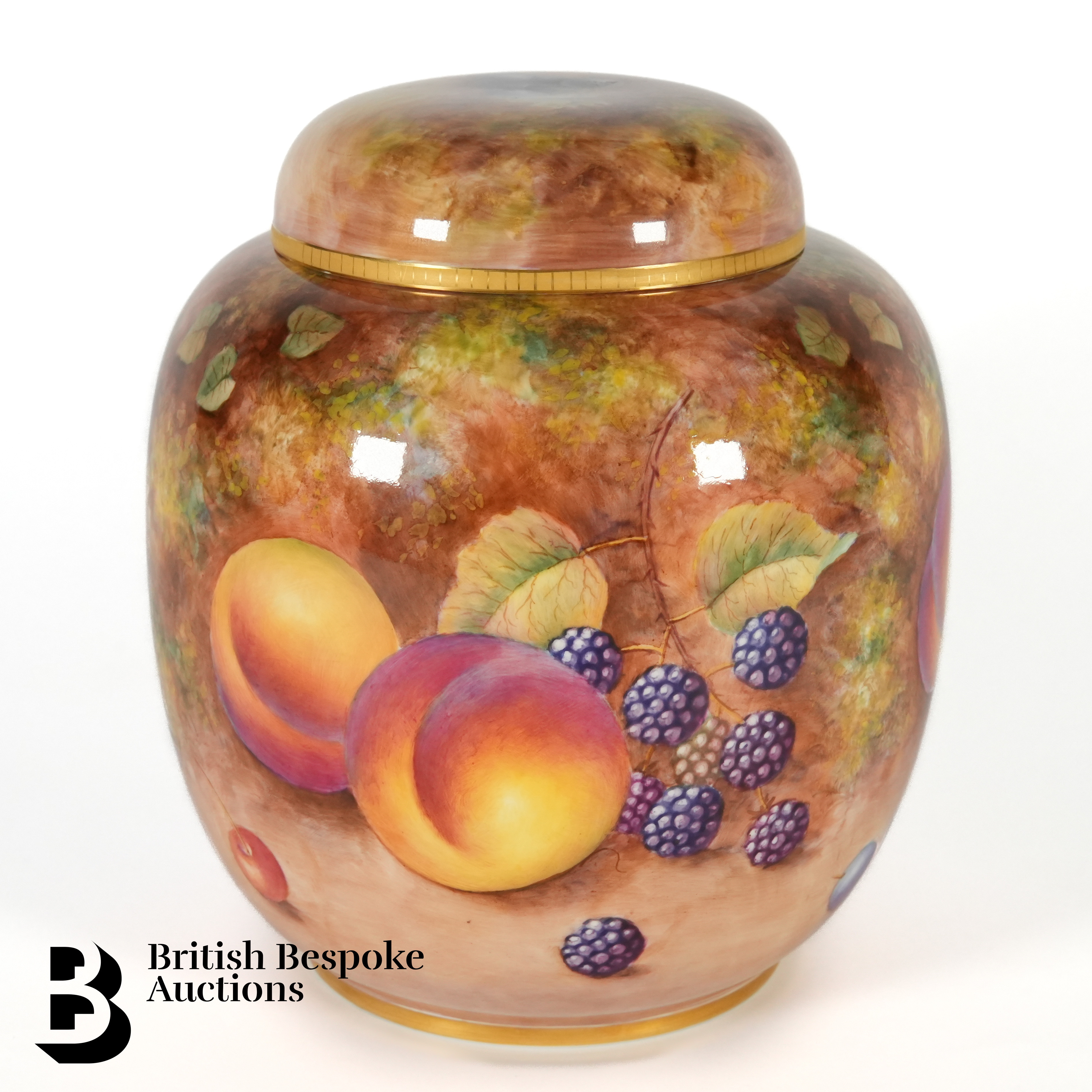 Royal Worcester Fallen Fruit Ginger Jar and Cover - Image 3 of 10