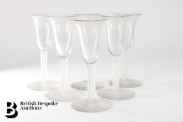 Six English 18th Century Spiral Glasses