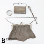 Silver Coin Purse and Mesh Evening Bag