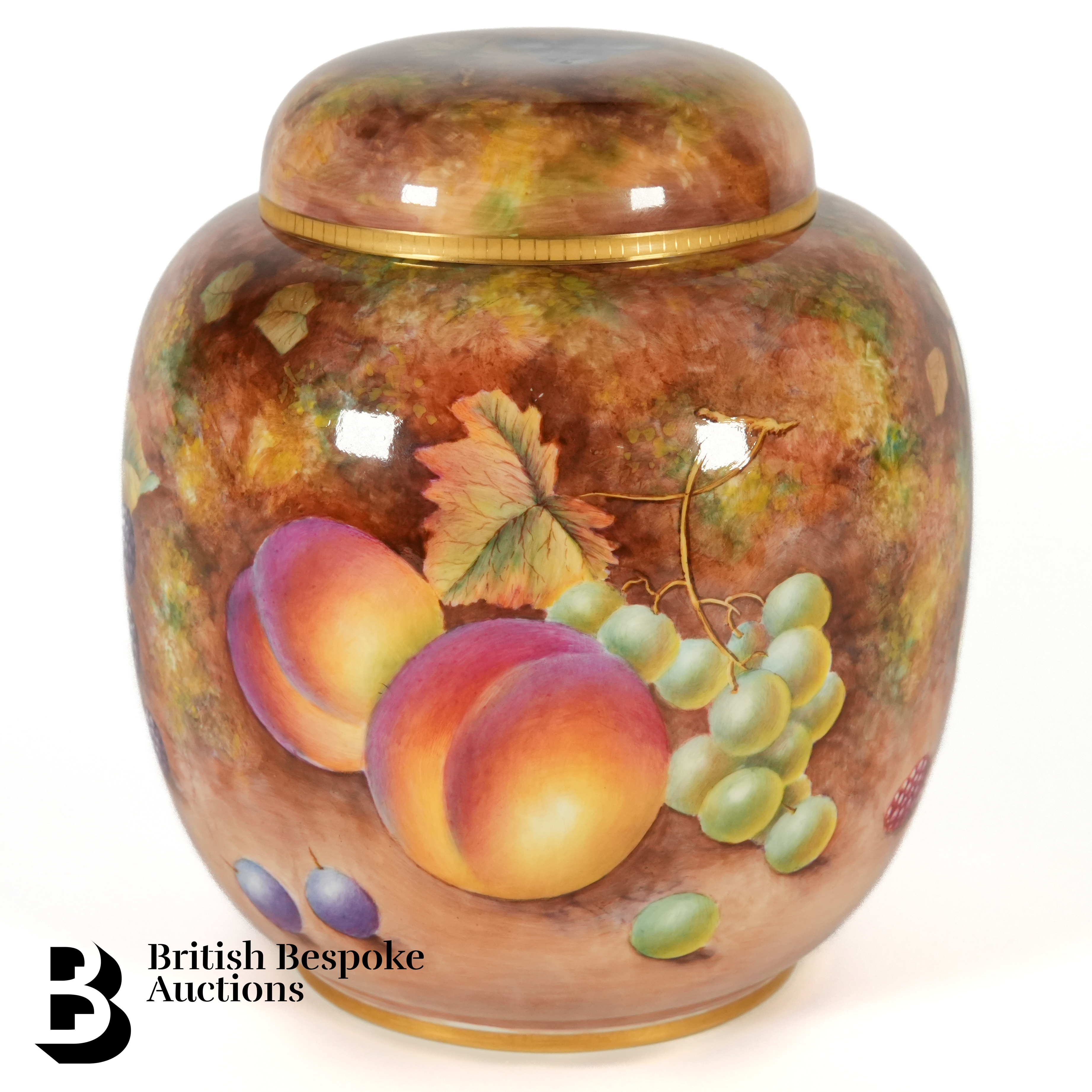Royal Worcester Fallen Fruit Ginger Jar and Cover - Image 4 of 10