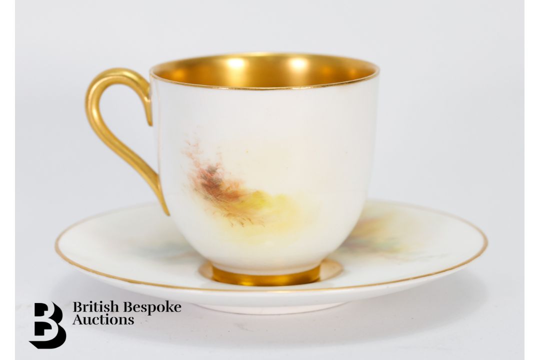 Royal Worcester Porcelain Cabinet Cups and Saucers - Image 8 of 16