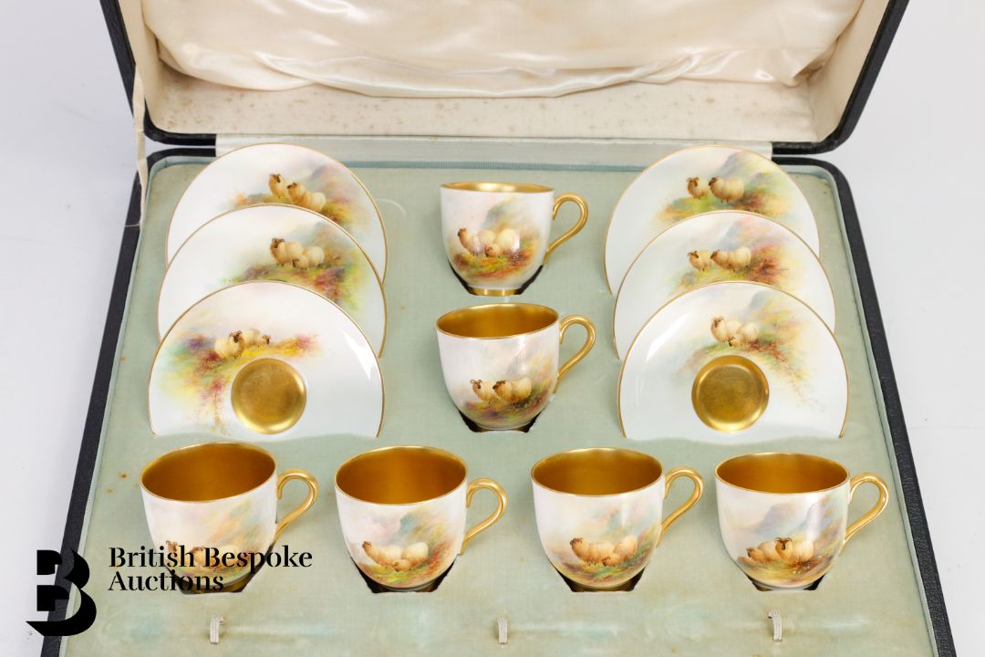 Royal Worcester Porcelain Cabinet Cups and Saucers - Image 2 of 16