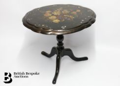 Black Lacquer Tripod Table and Tray