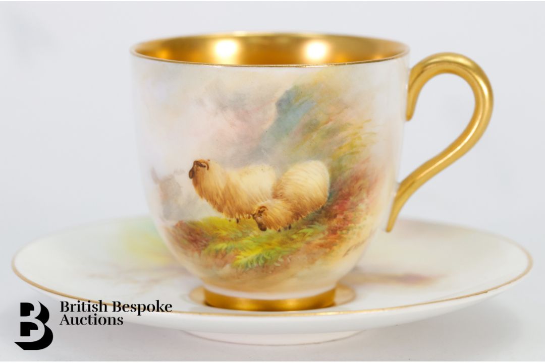 Royal Worcester Porcelain Cabinet Cups and Saucers - Image 13 of 16