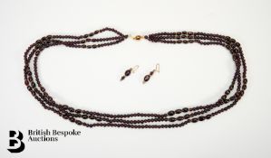 Garnet and Pearl Necklace