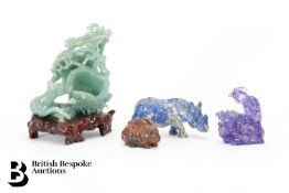 Chinese Hardstone Animal Carvings
