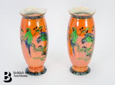 Pair of Carlton Ware Parrot Vases