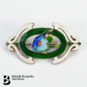 Art Nouveau Silver and Enamel Brooch
