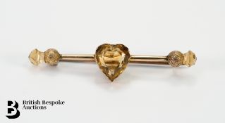 Victorian Citrine Bar Brooch