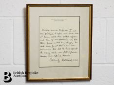 Facsimile Letter by Fleet Admiral Chester W. Nimitz