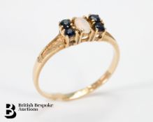 9ct Gold, Opal and Sapphire Ring