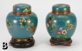 Pair of Chinese Cloisonné Ginger Jars