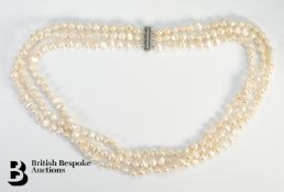 Three Strand Cultured Pearl Choker