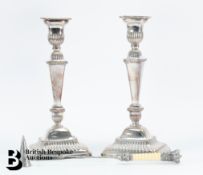 Pair of Silver Plated Candlesticks