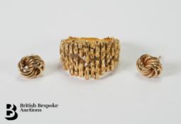 18ct Yellow Gold Bark Finish Ring